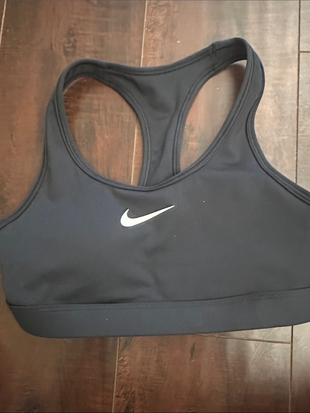 Nike Black Racerback Sports Bra with White Swoosh